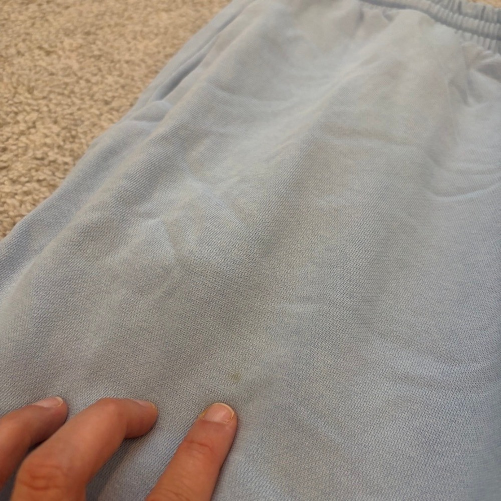 Adidas Mens Essentials French Terry Tapered Cuff Joggers Light Blue XL IN6075 - Picture 4 of 10
